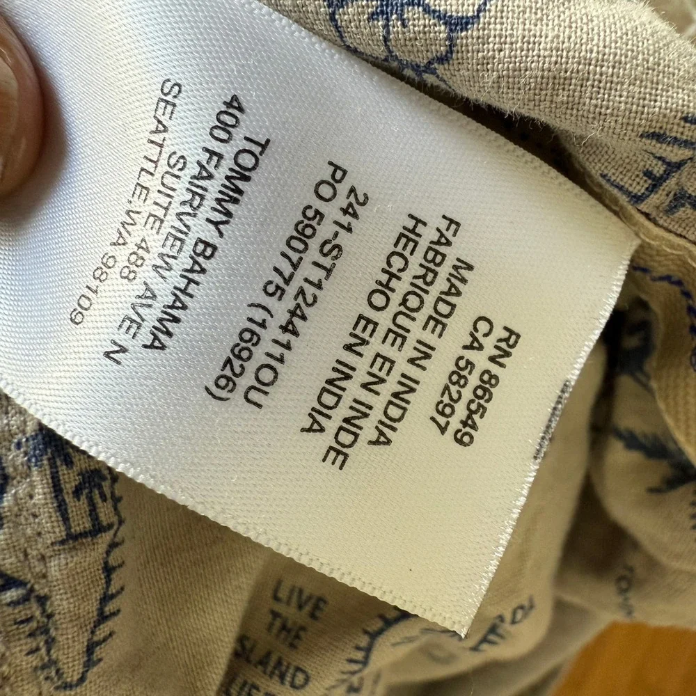 Tommy Bahama XXL‎ Linen Pants Elastic Waist Beach Island